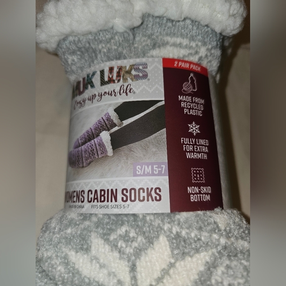 Muk Luks Womens Cabin Socks New 2 Pairs - Picture 3 of 3